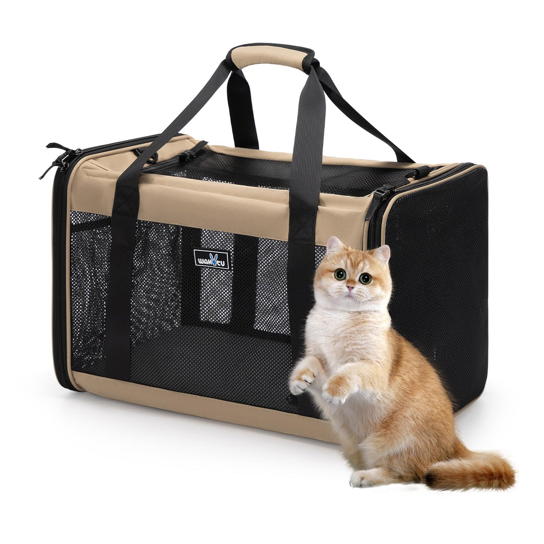 Wakytu transportbox Katze Fluggesellschaftsgenehmigte Erweiterbare Haustiertransporttasche für klein