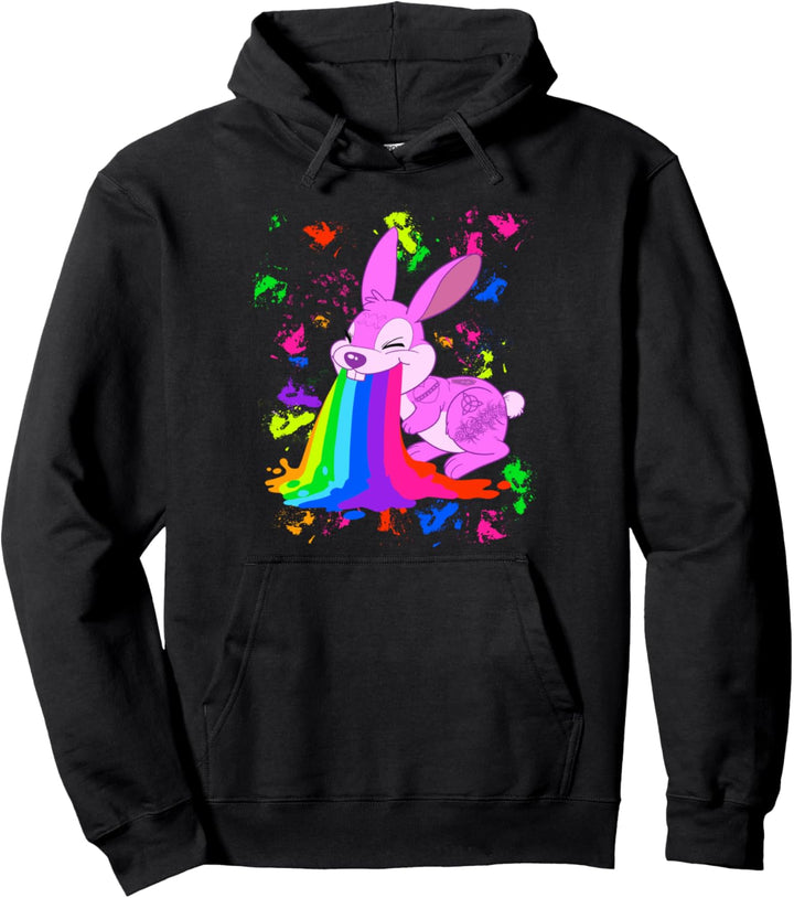 Puking Bunny Pastel Goth Kawaii Pullover Hoodie
