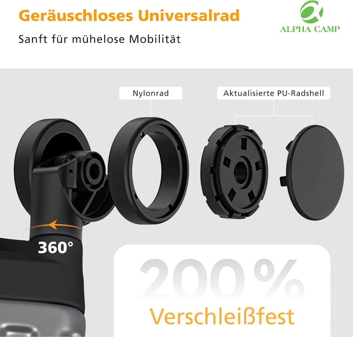 ALPHA CAMP Koffer Set M L Hartschalenkoffer Set Gross mit Rollen Suitcase Set Polycarbonat Aluminium