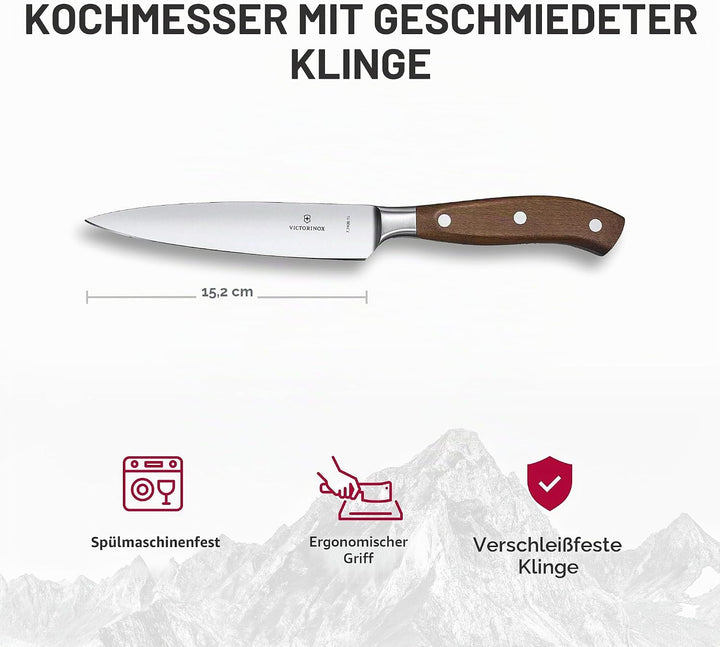 Victorinox, Grand Maître, Profi Tranchiermesser, Extra Scharfe Klinge, gerader Schliff, 15 cm, Edler