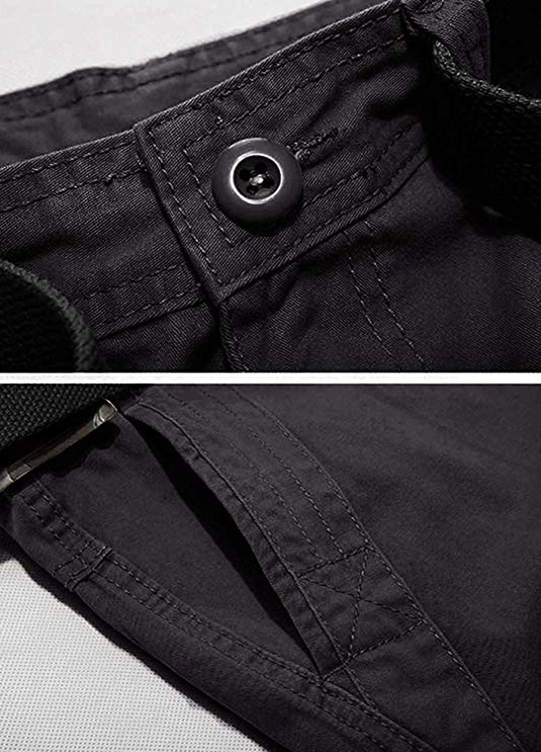 Herren Cargo Shorts Kurze Hose mit 6 Tasche Baumwolle Bermuda Short Stoffhose mit Reissverschlusstas