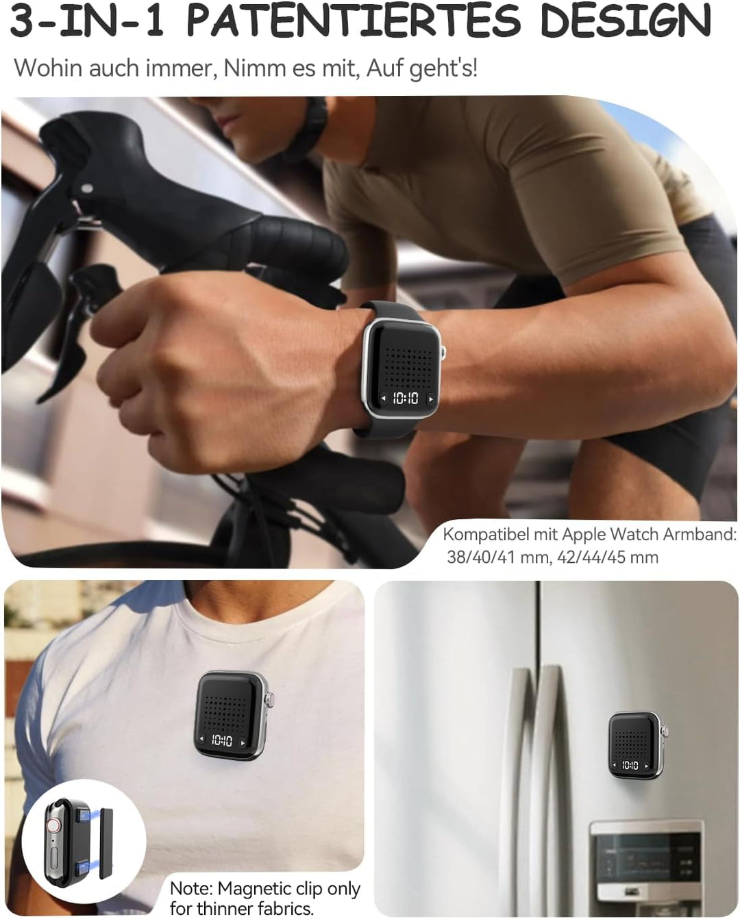 OHLPRO Wearable Bluetooth Lautsprecher Klein, Tragbarer Armband&Magnet Clip-On Wireless Speaker Mini