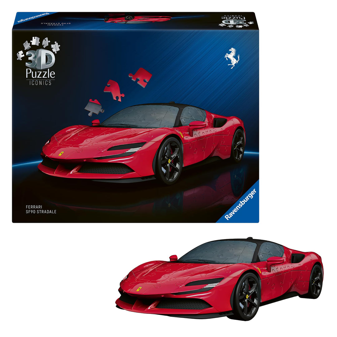 Ravensburger 3D Puzzle Iconics: 12008041 Ferrari SF90 Stradale - Der ikonische Supersportwagen aus M