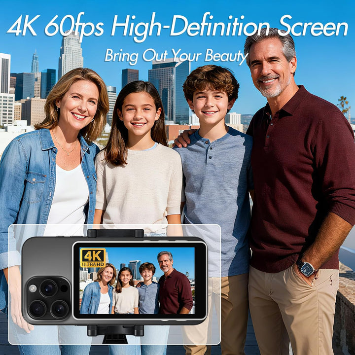 Vlog Screen Handy:4K Magnetischer Selfie Monitor für Rückkamera,Spiegelung für iPhone&Androids(NICHT