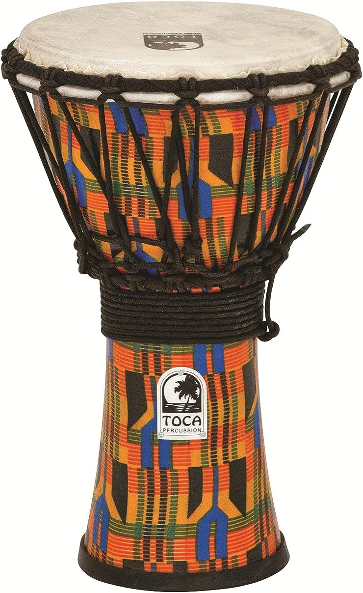 TOCA TO803211 Djembe Freestyle 7'' Kente Cloth SFDJ-7K 7", Höhe 12" (30,5 cm) Freestyle Rope Tuned K