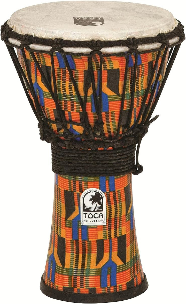 TOCA TO803211 Djembe Freestyle 7'' Kente Cloth SFDJ-7K 7", Höhe 12" (30,5 cm) Freestyle Rope Tuned K
