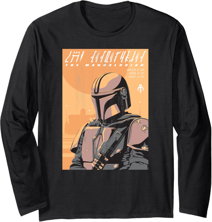 Star Wars The Mandalorian Vintage Poster Langarmshirt