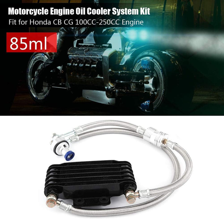 Ölkühler,Yctze Motorrad Motorölkühler Ölkühlung Kühler System Kit Ersatz für CB CG 100CC-250CC(85ML-