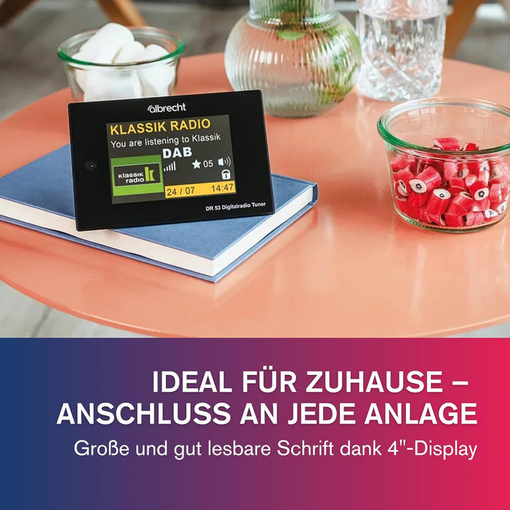 Albrecht DR 53 Digitalradio-Adapter, DAB+, UKW & Musik-Streaming Tuner für Stereoanlagen, 27251, mit