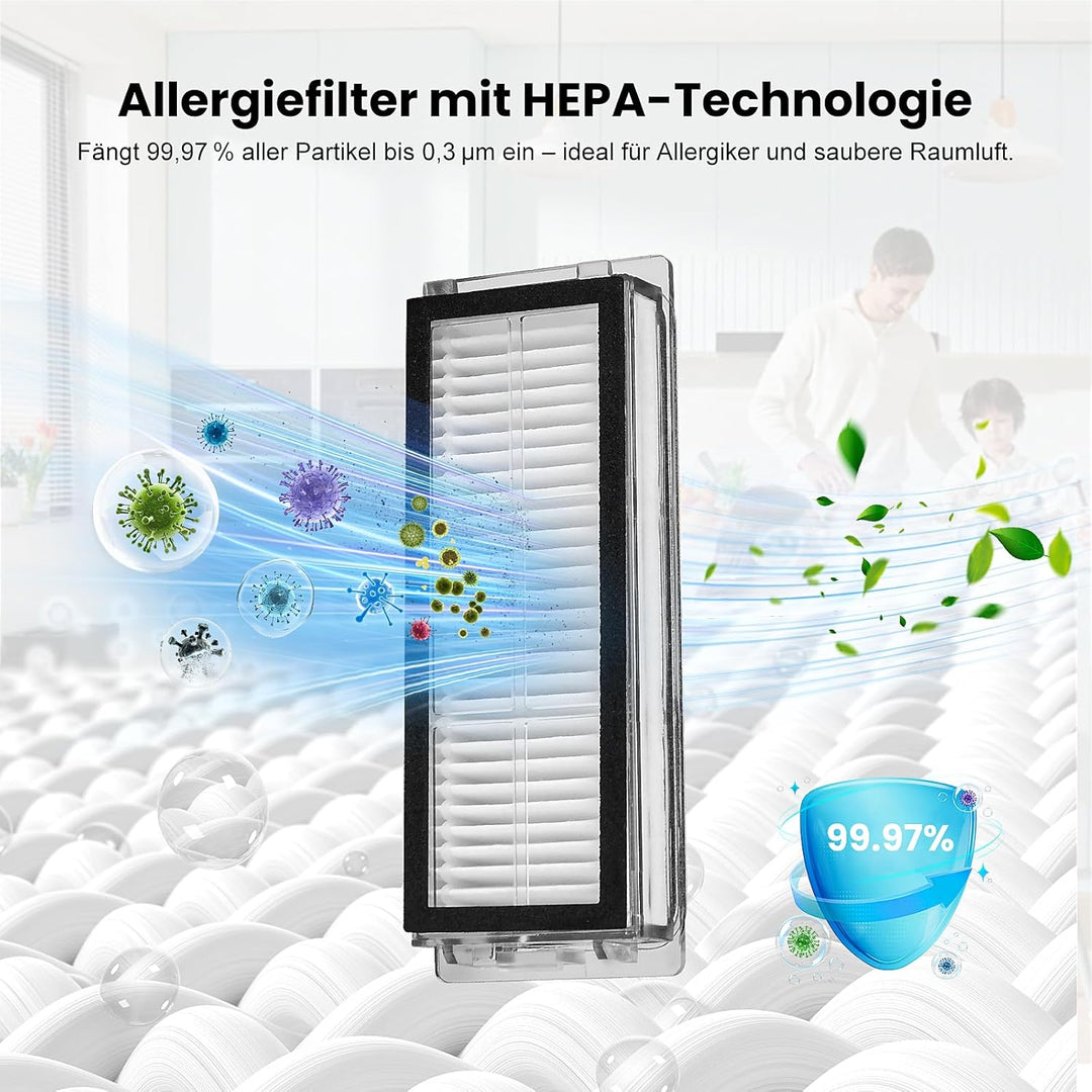 21 Stück Zubehör für Dreame L20 Ultra Saugroboter, Ersatzteile Set für L20 Ultra, 2 Hauptbürste, 6 S