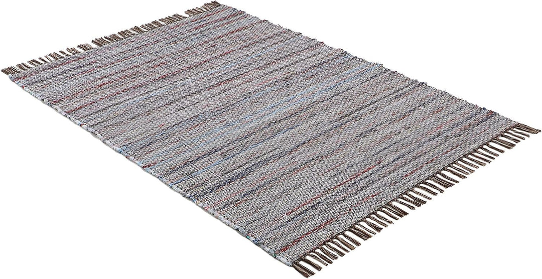 carpetfine Flachgewebeteppich Kelim Chindi Braun 60x110 cm | Moderner Teppich für Wohn- und Schlafzi