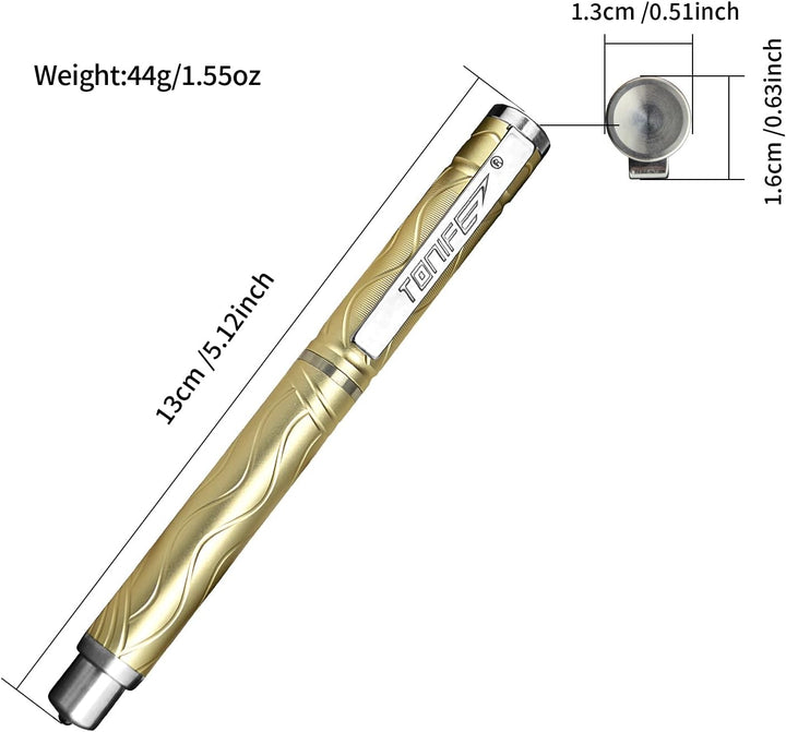 TONIFE Selbstverteidigungsstift mit Notfall-Glasbrecher-Schreibwerkzeug Self Defense Pen (Gold), Gol