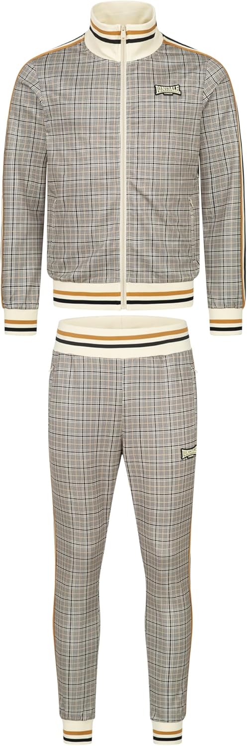 Lonsdale Herren Athboy Track Suit S Sand/Brown, S Sand/Brown