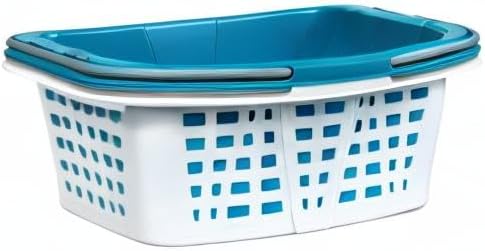 Beldray LA030450TQ Wäschekörbe aus Kunststoff mit Griffen, wäschewanne mit henkel, 2er-Set, Plastik,
