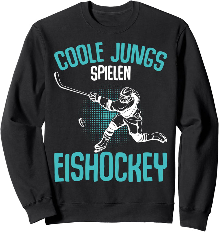 Coole Jungs spielen Eishockey Hockey Eishockeyspieler Jungen Sweatshirt