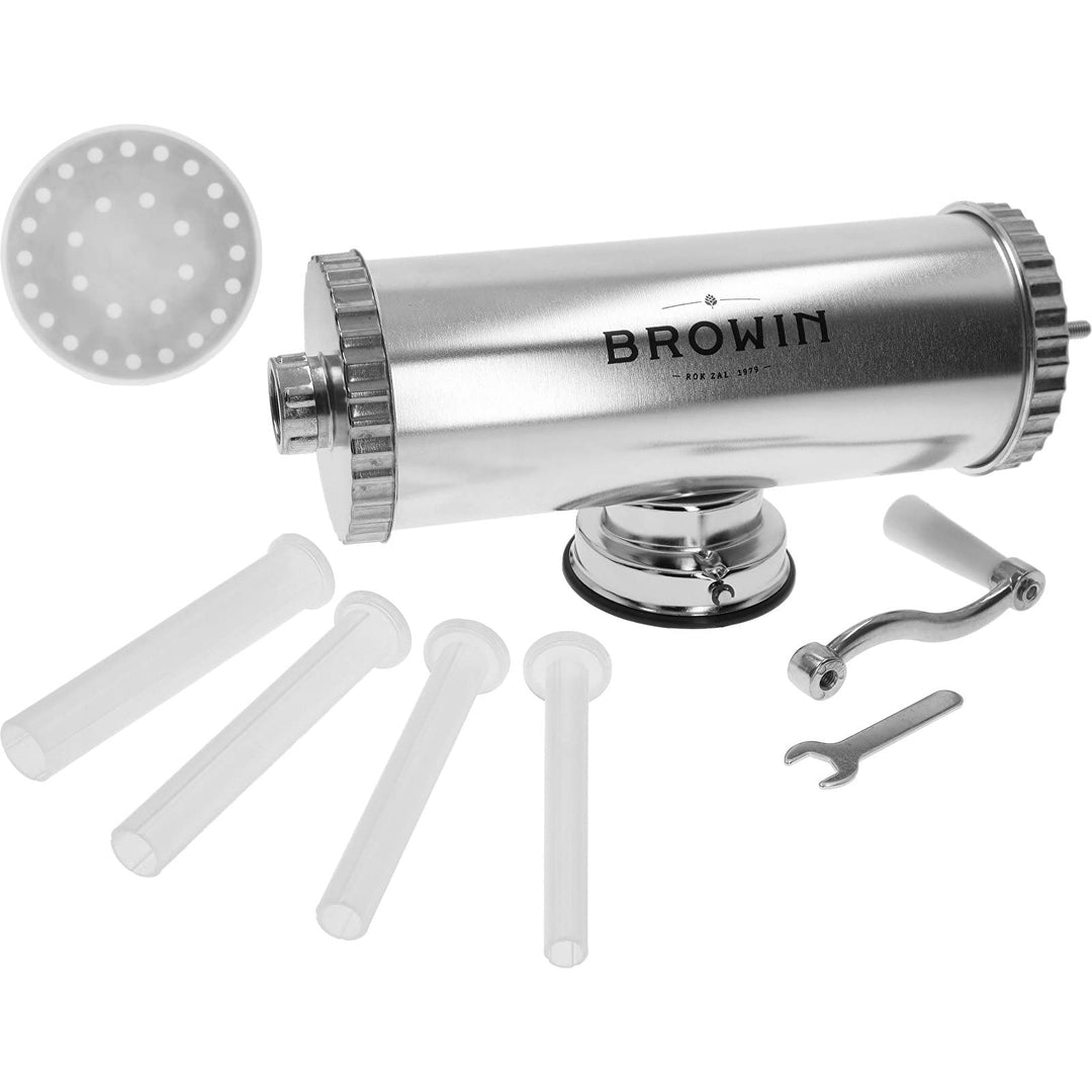 BROWIN® Manuell Wurstfüller aus Edelstahl 311020 | 2,5 kg horizontale Wurstmaschine | Wurstfüllmasch