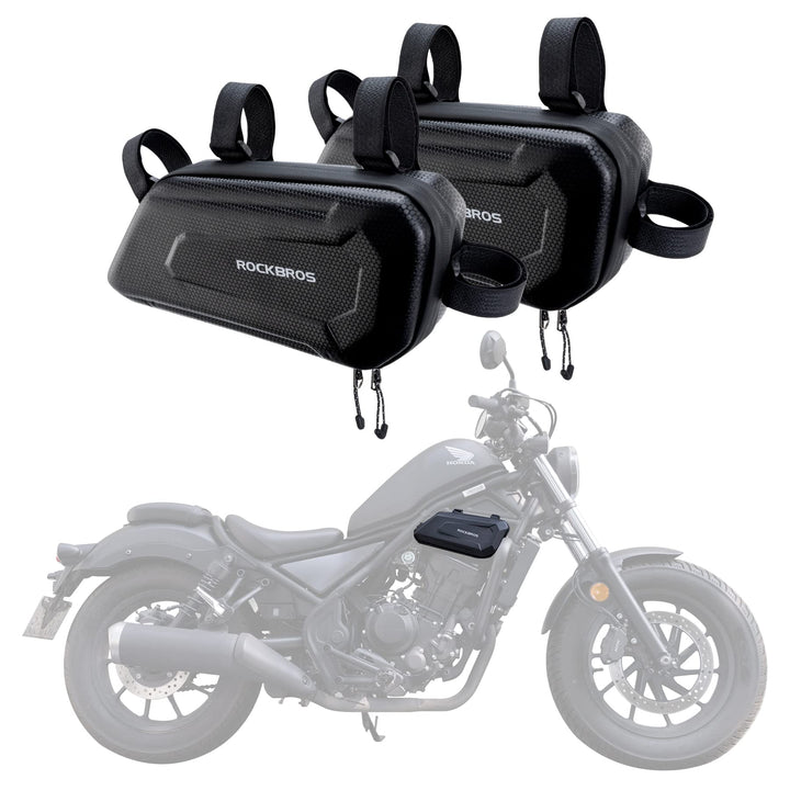 ROCKBROS Motorradtasche Rahmentasche Motorrad Wasserdichte Motorrad Werkzeugtasche ca.1,5L Schwarz,