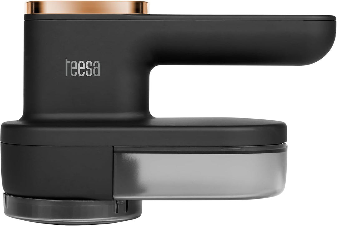 Teesa Drahtloser Kleiderrasierer LR40 LED 3 Geschwindigkeitsstufen 6 Klingen Transparent Behälter TS