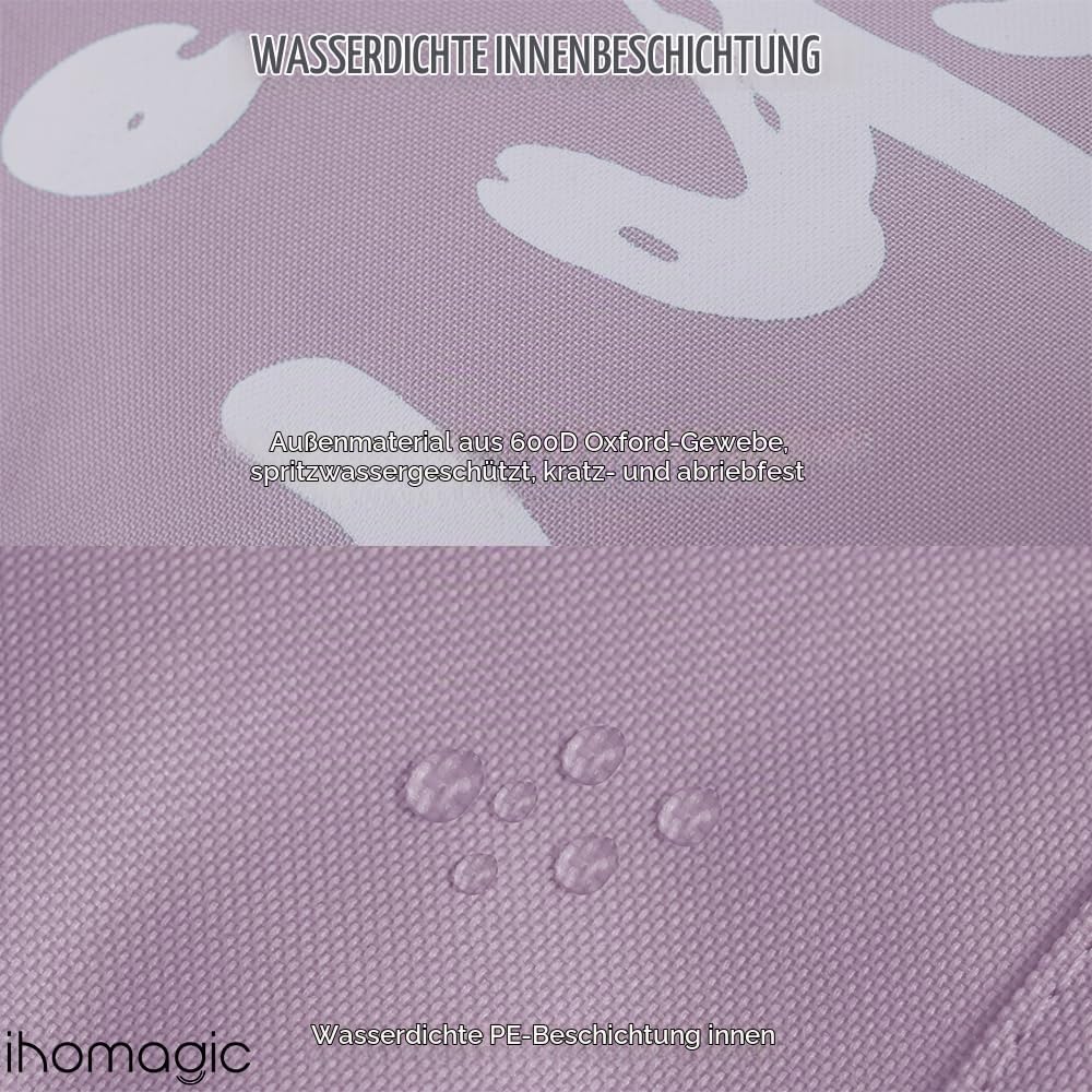 Satz von 2 Wäschesammler 95L, Faltbar Wäschetonne Stoff Wäschesack mit Griffe, Dekorativer Wäschekor