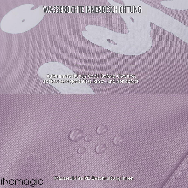 Satz von 2 Wäschesammler 95L, Faltbar Wäschetonne Stoff Wäschesack mit Griffe, Dekorativer Wäschekor