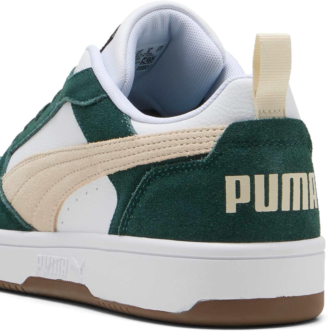Puma Unisex Rebound V6 LowSneaker 36.5 EU Green Terrain Alpine Snow Puma Weiss, 36.5 EU Green Terrai