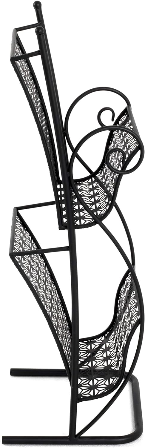 HAKU Möbel Zeitungsständer, Metall, schwarz, B 31 x T 27 x H 80 cm