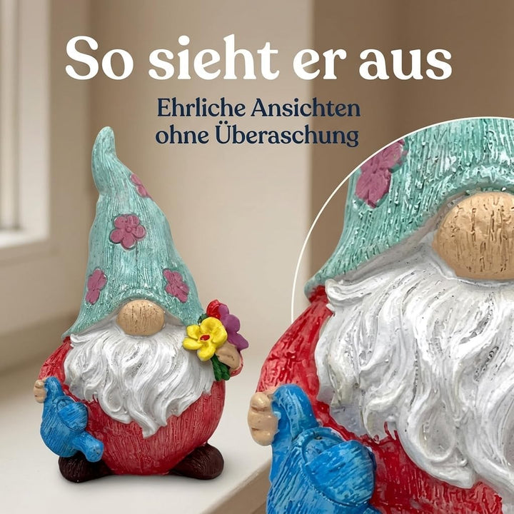 MIJOMA Gartenzwerg Gartengnom GNOME Dwarf Garten Dekoration Gartendeko Wichtel Zwerg für den Garten