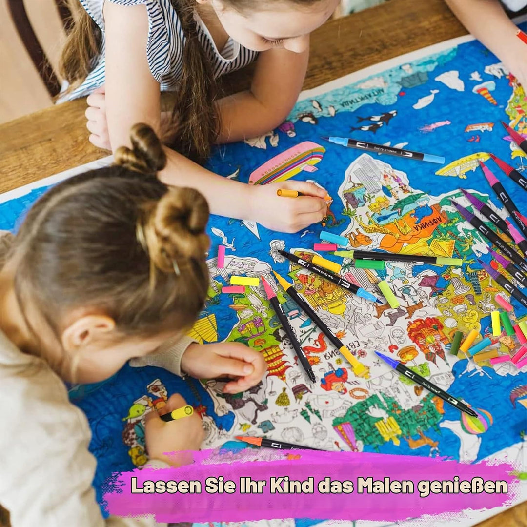 FORETOY Dual Brush Pen Set, 100 Farben Filzstifte Dicke und Dünne Pinselstifte Für Kinder Erwachsene
