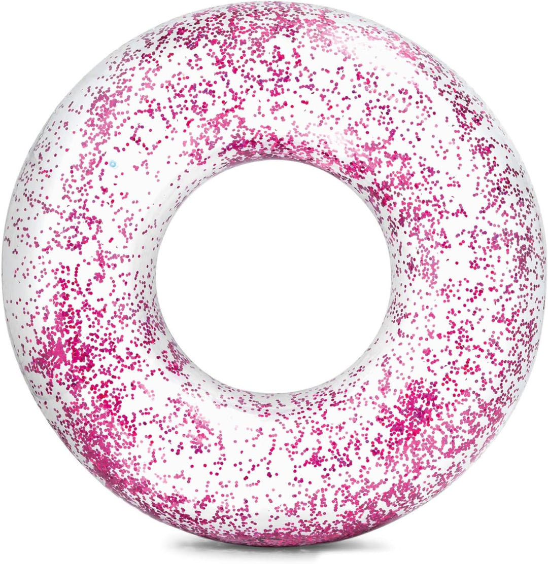 Intex 56274NP - Aufblasbarer Schwimmring Glitter, Vinyl, Mehrfarbig, 107 cm Einheitsgrösse Glitter,