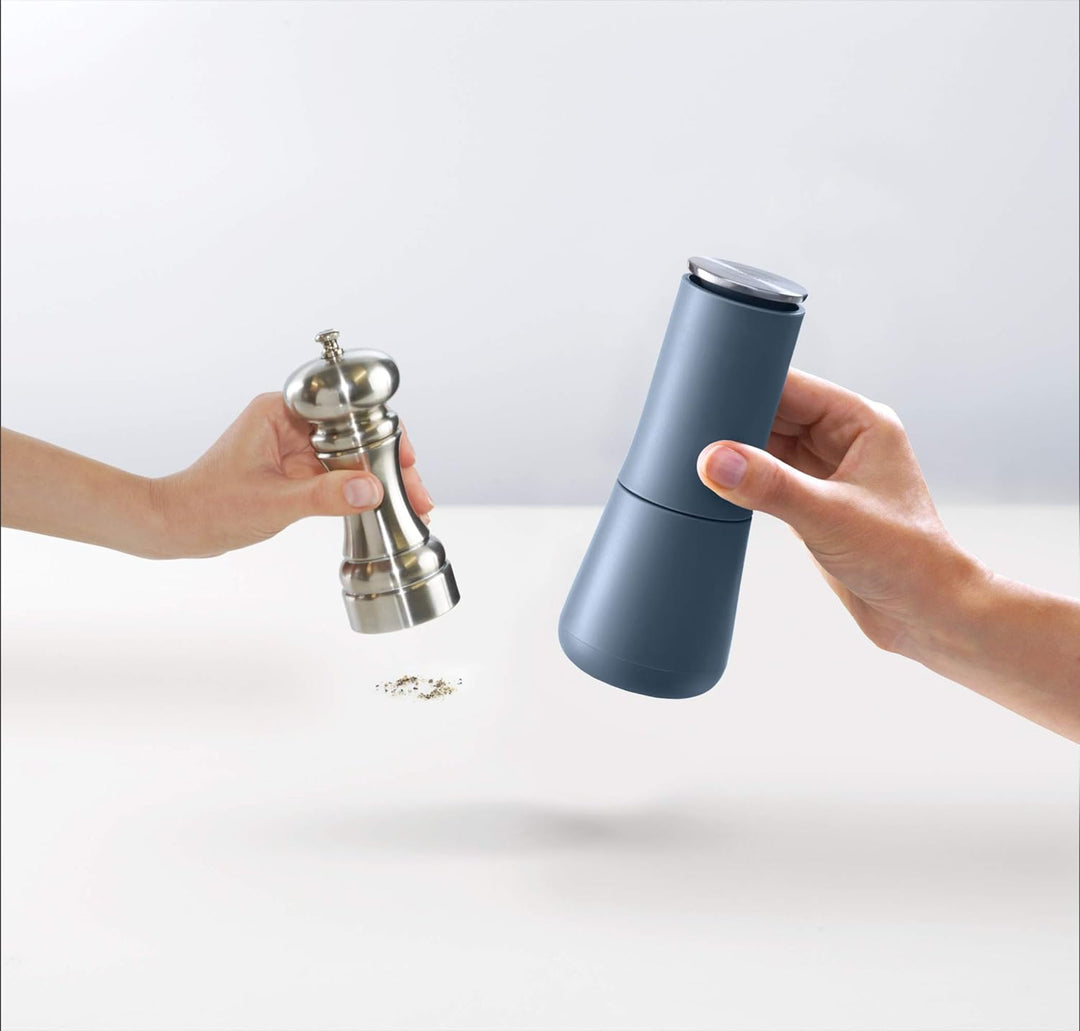 Joseph Joseph Milltop Krümelfrei schmutzfrei Salz- und Pfeffermühlen-Set Blau, Keramikmühle Blau Paa