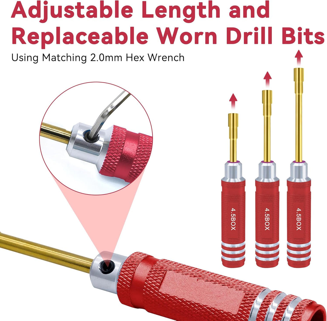Sechskantmutter Schraubendreher Satz 2.0mm 2.5mm 3.0mm 3.5mm 4.0mm 4.5mm 5.0mm RC Werkzeug Steckschl
