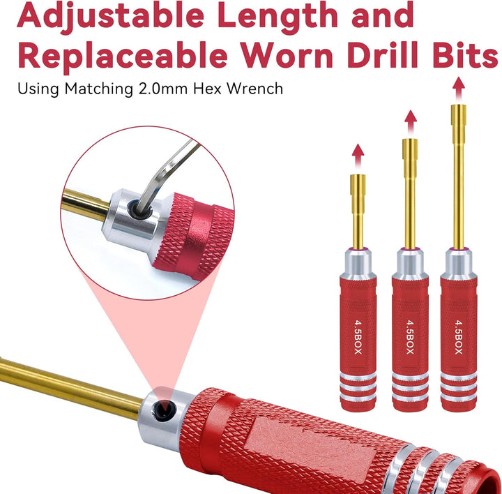 Sechskantmutter Schraubendreher Satz 2.0mm 2.5mm 3.0mm 3.5mm 4.0mm 4.5mm 5.0mm RC Werkzeug Steckschl