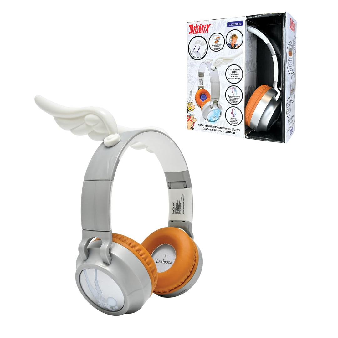 Lexibook, Astérix, Faltbarer Bluetooth®- und kabelgebundener Leucht-Headset mit 3D-Design aus dem As