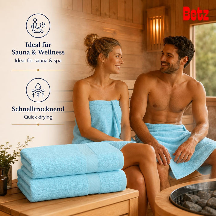 Betz 4 Stück Duschtücher Set Palermo Grösse 70x140 cm 100% Baumwolle Badetuch Duschhandtuch Sporthan