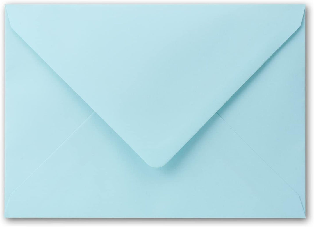 50x metallic Gold-gefütterte Brief-Umschläge DIN C5, hellblau (Blau) - 156 x 220 mm - Nassklebung mi