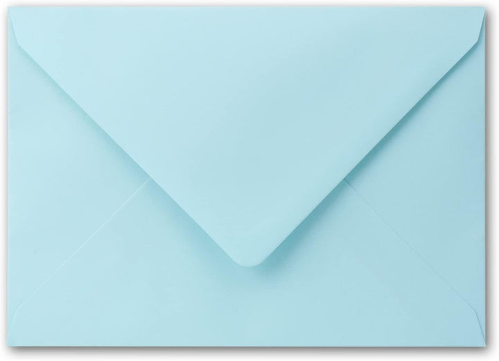 50x metallic Gold-gefütterte Brief-Umschläge DIN C5, hellblau (Blau) - 156 x 220 mm - Nassklebung mi