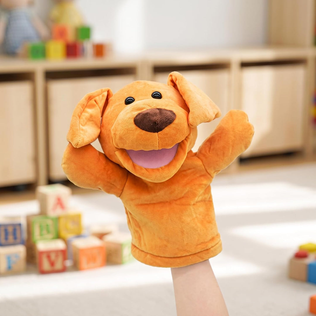 lilizzhoumax Hund Handpuppe Kuscheltier Tier Kawaii Niedliches Rollenspiel interaktives Früherziehun