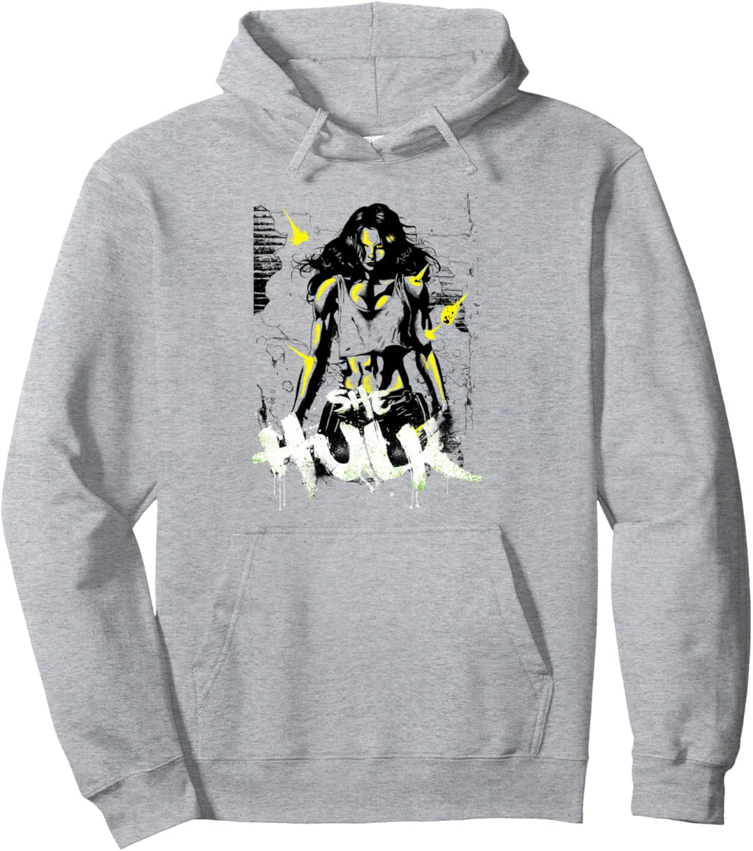 Marvel She-Hulk The Savage Green Neon Brick Splat Pullover Hoodie