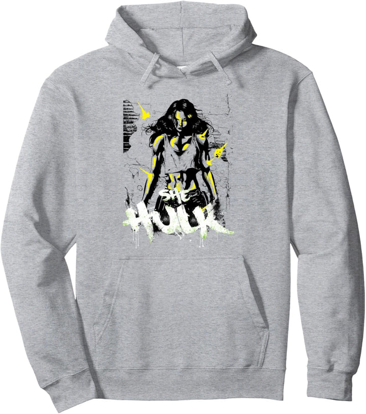 Marvel She-Hulk The Savage Green Neon Brick Splat Pullover Hoodie