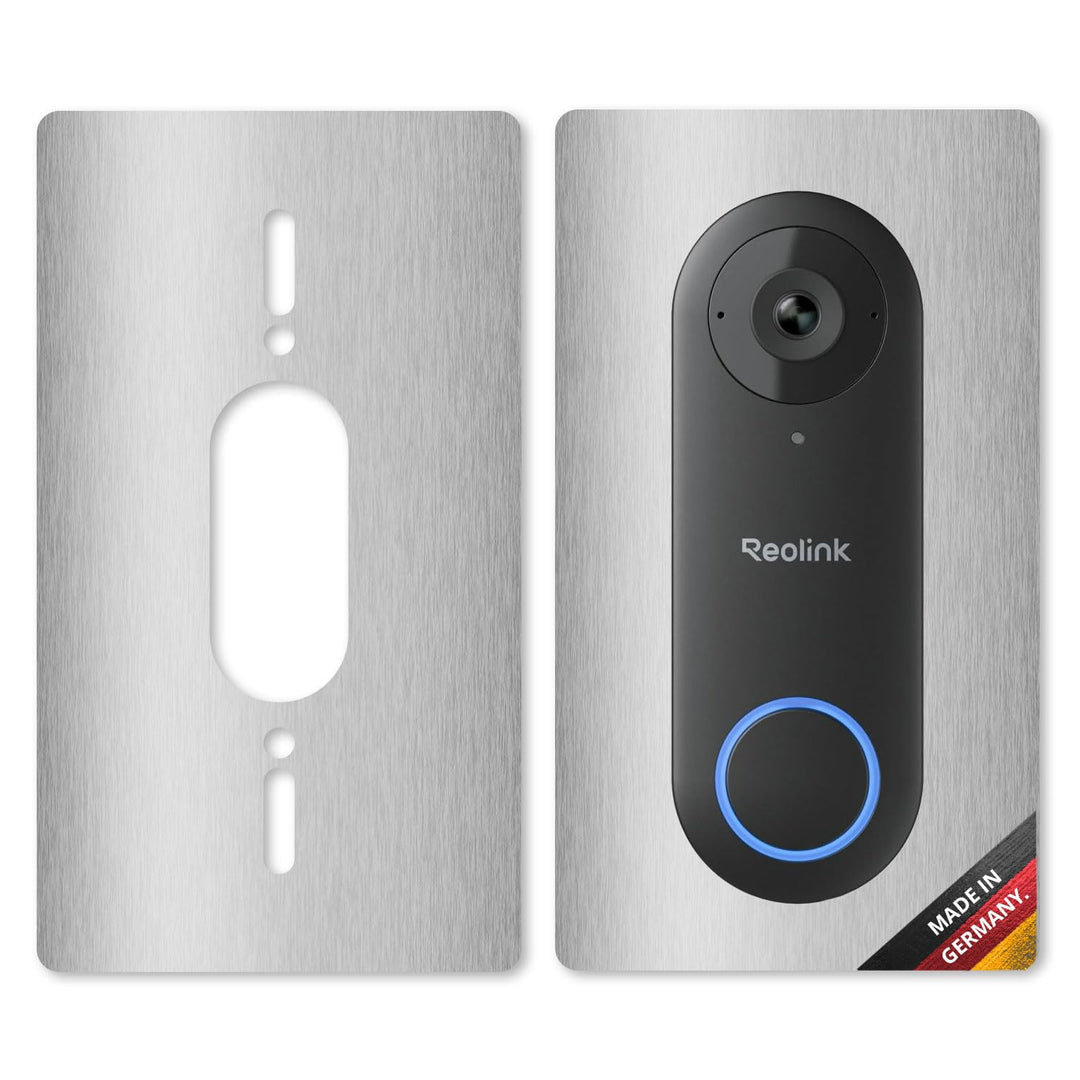 iSecur Blende passend für Reolink Akku-Videotürklingel aus Edelstahl I Video-Doorbell I Klingelschil