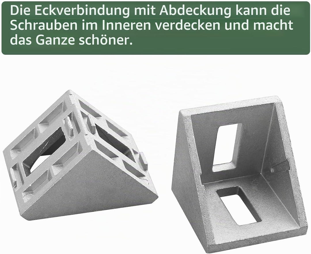 10x EYPINS Befestigungsmaterial Winkel, Aluprofil 40x40 Nut 8 Eckwinkel 90 Grad Winkel Raster Aluwin