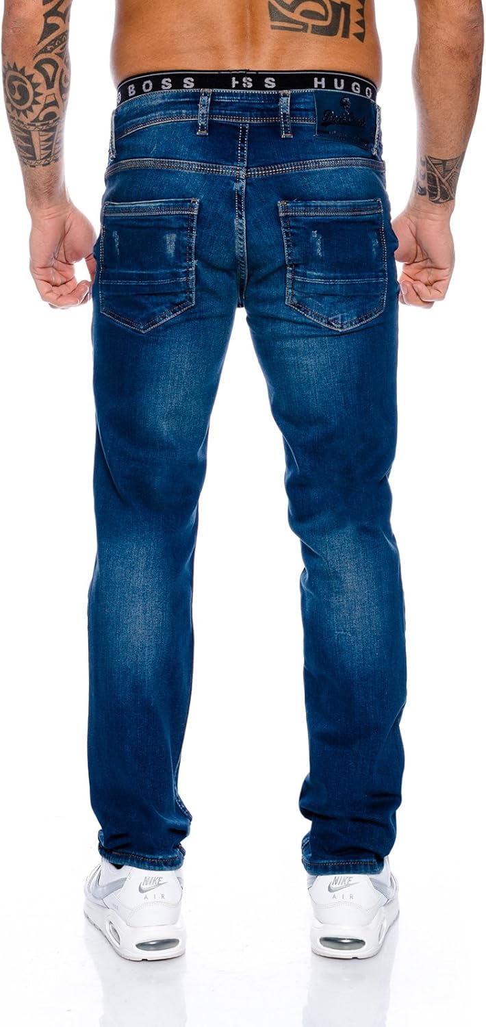Rock Creek Herren Designer Jeans Denim Blau Hose Herrenjeans RC-2098 W29-W44 29W / 30L Blau, 29W / 3
