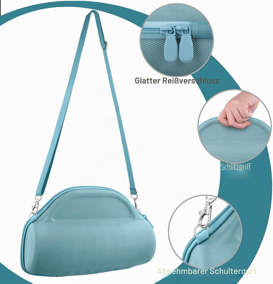 co2CREA Hart Reise Schutz Hülle Etui Tasche für JBL Charge 6 Bluetooth Lautsprecher mit abnehmbarem
