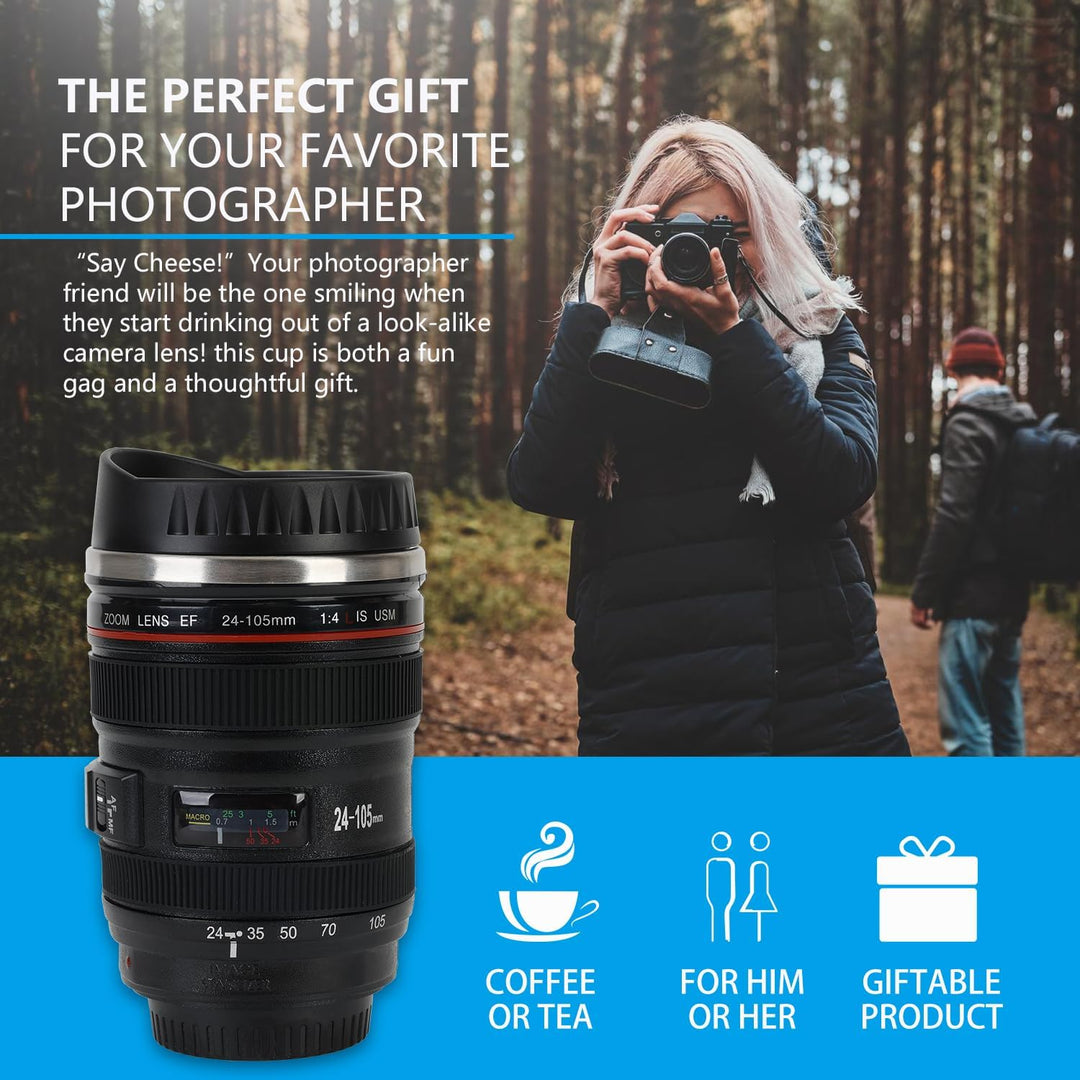 Objektiv Tasse Kamera Kaffeebecher, Kameraobjektiv-KaffeetasseGeschenk für Fotografie-Enthusiasten -