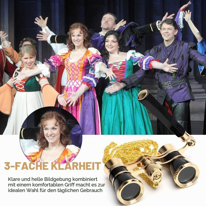 Opernglas Theaterglas, Faltbares Opernglas 3x25 Theaterglas, 3X-Vergrösserung, mit verstellbarem Gri