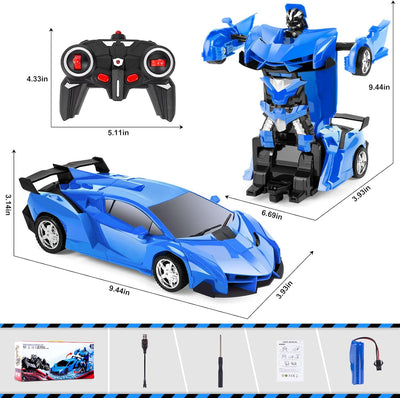 Highttoy Ferngesteuertes Transformator Auto Spielzeug für Kinder, 2.4GHz Roboter RC Auto Transformat