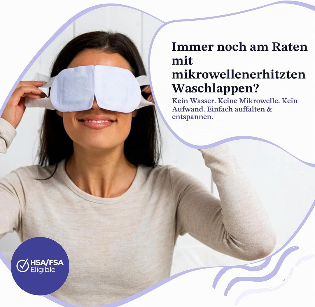 CorneaCare Ruhe: Selbsterwärmende warme Kompresse für trockene Augen, beheizte Augenmaske für schnel