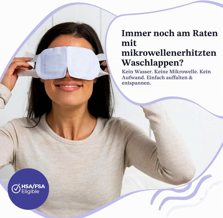 CorneaCare Ruhe: Selbsterwärmende warme Kompresse für trockene Augen, beheizte Augenmaske für schnel