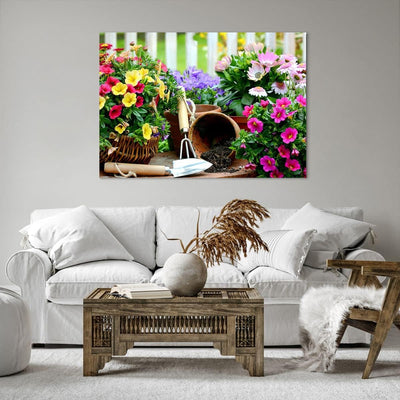 Bilder auf Leinwand 100x70cm Leinwandbild Pflanzen Garten Frühling Natur Gross Wanddeko Bild Schlafz