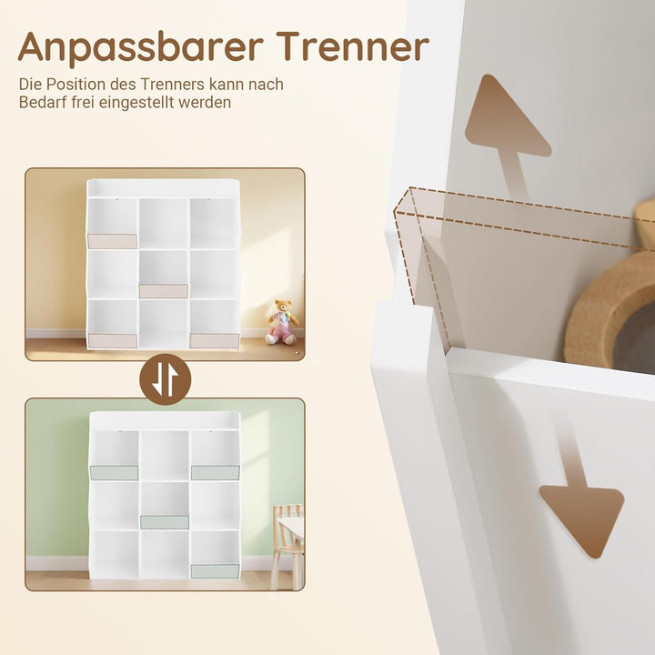 SoBuy Kinder Bücherregal Montessori Regal Kinderzimmer mit 9 offenen Fächern Kinderregal für Spielze